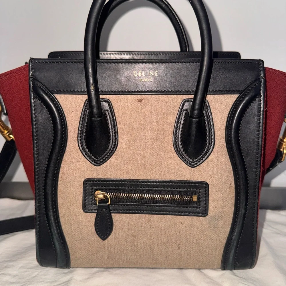Celine Mini Bag in Black, Red, and Cream - Picture 2 of 8